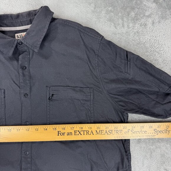 5.11 tactical Series Mens Snap Button Long Sleeve Woven Work Casual Shirt Grey L - Picture 8 of 9